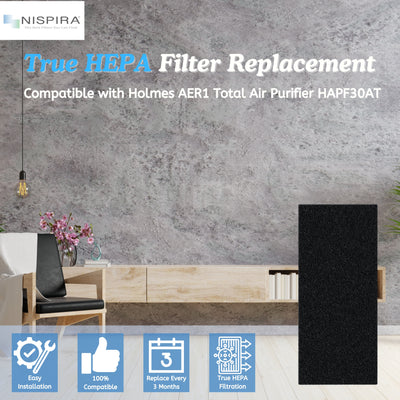 Nispira Activated Carbon Air Purifier Pre Filter for Holmes AER1 HAPF30AT