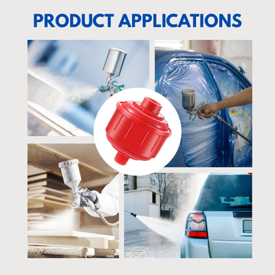 Nispira Disposable Mini Air & Water Spray Gun Filters High-Flow Whirlwind Air Line Filters with Standard 1/4-Inch Threads Compatible with Most Spray Guns & Air Tools