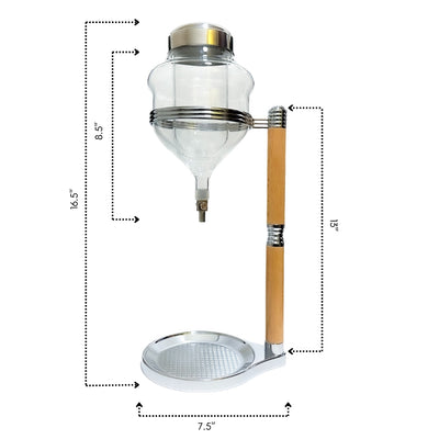 Nispira Ice Sake Wine Whisky Dispenser | Jug Cooler Decanter with Wooden Handle Borosilicate Glass Valve Opening