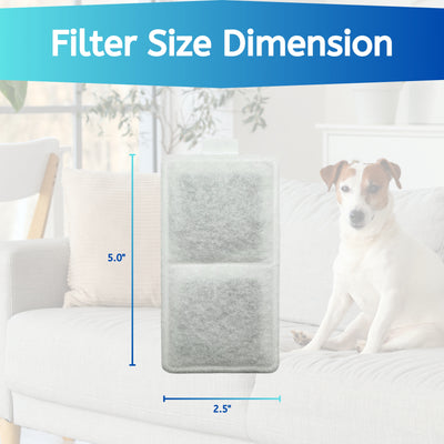 Nispira Replacement Large Water Filter Compatible With Whisker City Automatic Pet Fountain For Cat Dog Size 5"L x 2.5"W