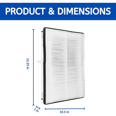 Nispira HEPA Filter for Vornado Air Purifier AC300 AC350 AC500 AC550 PCO200 PCO300 PCO500 MD1-0022