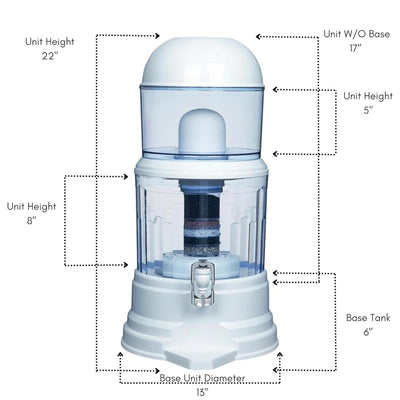 Nispira Super Mineral Water Purifier Tower System Filter | 12L 3-Gallon | Household Economical Drinking Pot Water Dispenser