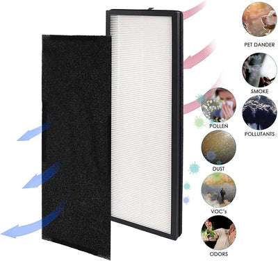 Nispira True HEPA Filter + Activated Carbon Pre Filter for Eureka NEA120 Air Purifier Toshiba Smart WIFI NEA-F1 NEA-C1