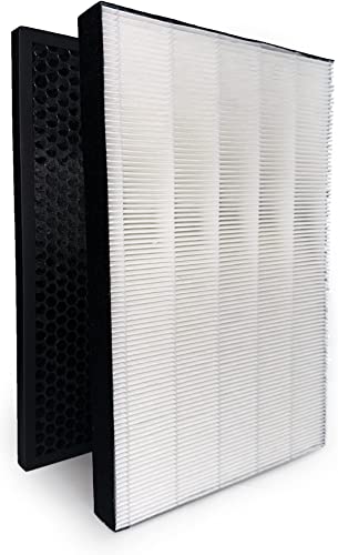 Nispira True HEPA Filter + Activated Carbon Pre Filter Compatible with Bissell Air220 Air320 Air Purifier 2609a 2768a Part 2677, 1 set
