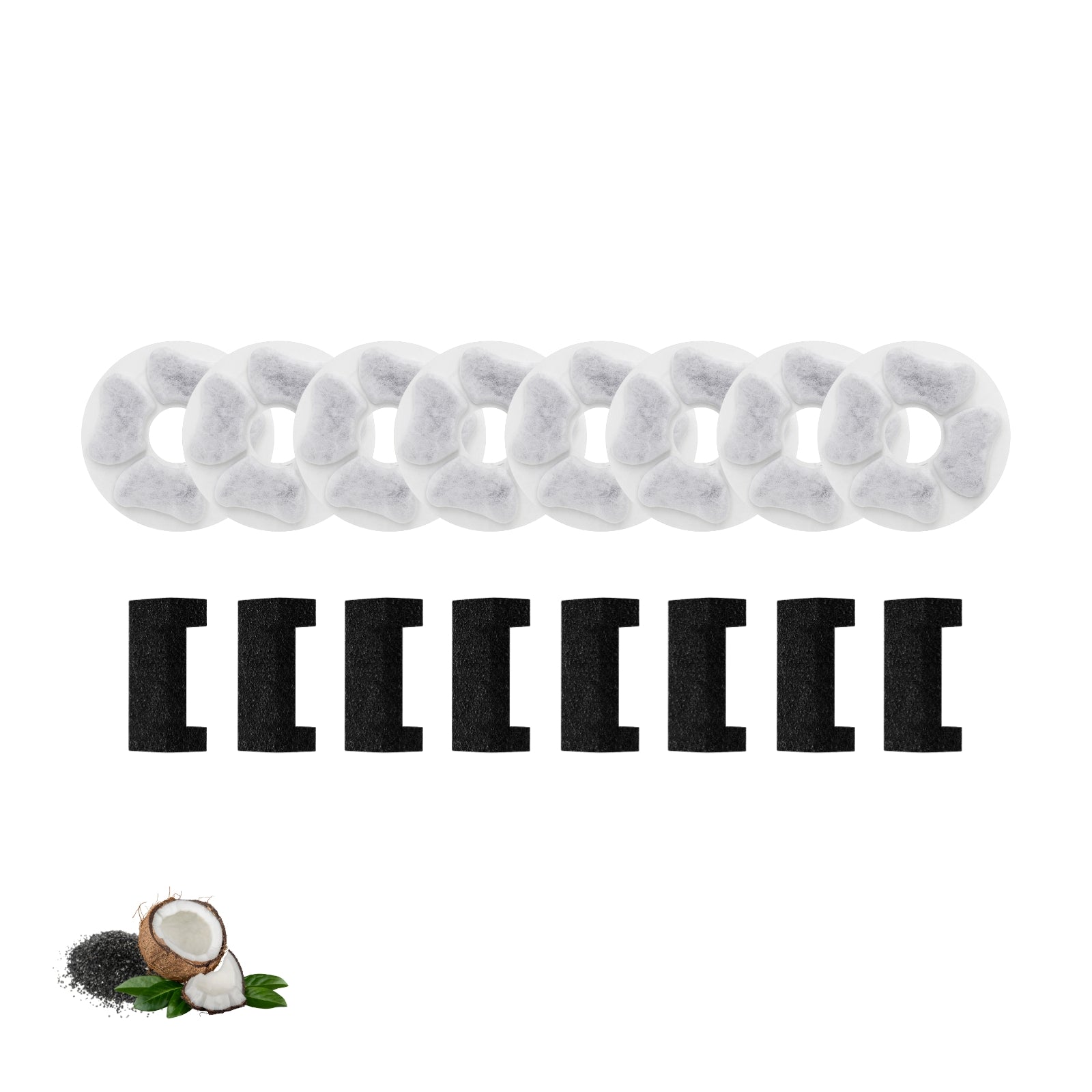 Nispira Cat Water Fountain Replacement Filters with Activated Carbon, Compatible with DEEIPET 74oz/135oz Models