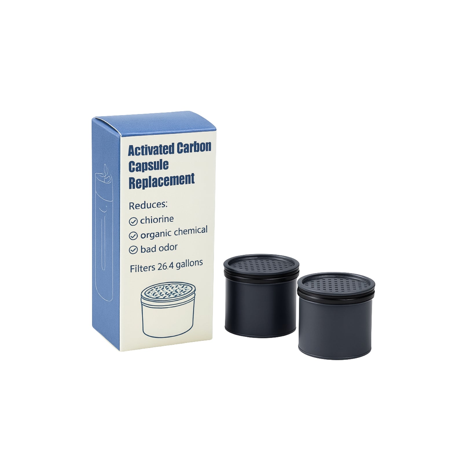 Nispira Carbon Water Filter Replacement Compatible with Lifestraw Go Series, Steel, and Universal Water Bottle