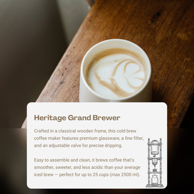 Nispira Cold Brew Drip Tower Iced Coffee Maker Glass Wooden Stand 25 Cups