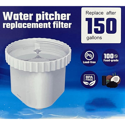 Nispira Filter Replacement Compatible with Epic Pure, Seychelle, Aquagear Water Pitcher Dispenser | Removes Fluoride, Chlorine, Lead, Odor and More | 150 Gallon
