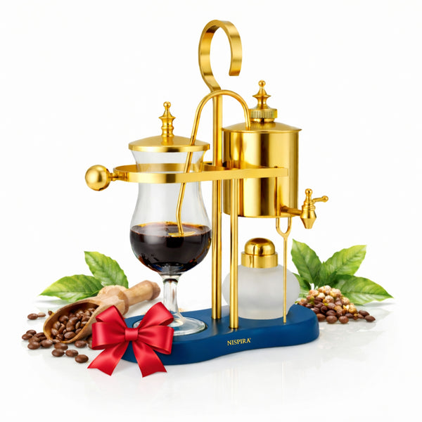 Premium Syphon Coffee Maker with Peacock Blue Base | Artistic