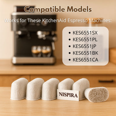 Nispira KES6551 Water Filter Replacement for Kitchenaid Espresso Coffee Machine KES6551SX, KES6551PL, KES6551CA, KES6551BK, KES6551JP, 6 Packs