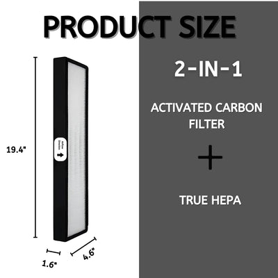 Nispira F1701HE True HEPA Replacement Filter for Hunter F1701HE/21 and 30613 Fits HT1701 HT1701BB F1701HE/PM 30100 30100B 30100W Air Purifiers