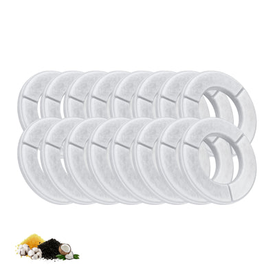 Nispira Replacement Filters for 2.5L/84oz, 3.5L/118oz, 4L/135oz, 4.5L/152oz, 5.5L/186oz & 6.5L/1.6 Gallon Dog Water Fountains, Activated Carbon and Ion Exchange Resin Filtration