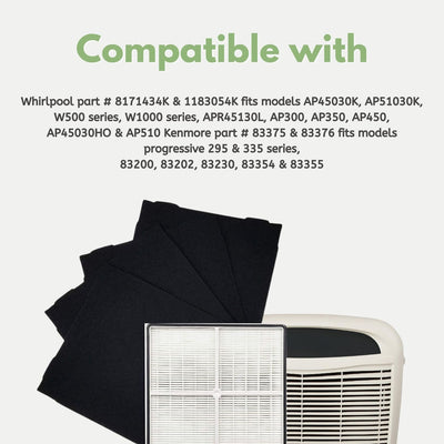 Nispira HEPA Filter Compatible with Whirlpool Whispure Air Purifier 510 AP510, AP530, AP450, WP500, WP1000 1183054K