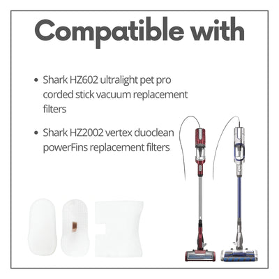 Nispira HZ602 Vacuum Foam Filter Set Compatible with Shark HZ2000, HZ2002 HZ702, HS152AMZ, HZ602, HZ251, HH202, HH205, HZ2003C, UV580, QS2000QBK, QS2000QBL, QS2000QCP, QS2000QGN, QS2000QRD, XFFKHZ2000