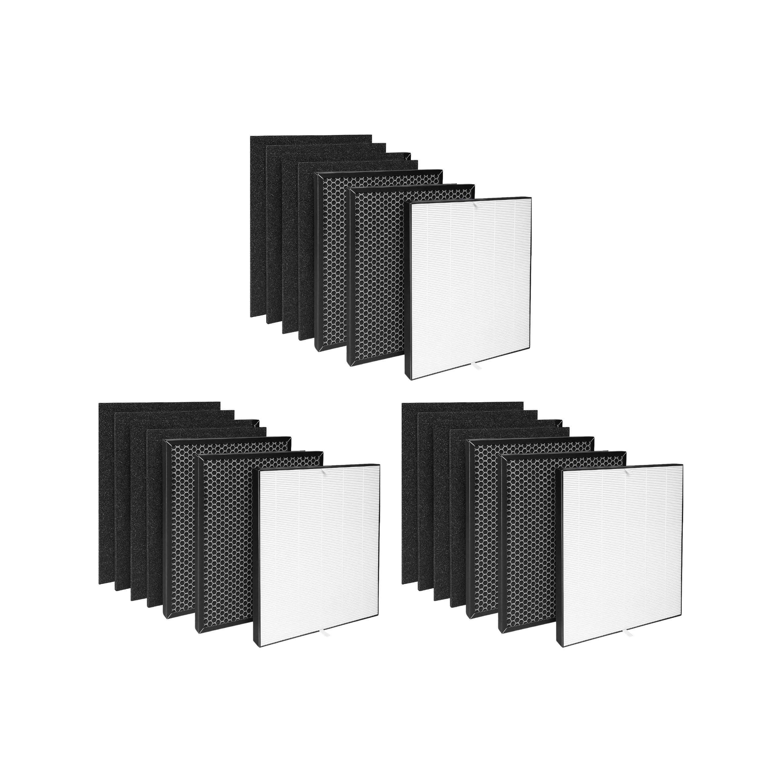 Air Doctor 3000 Replacement Filter Set - 2 HEPA + 2 Carbon Filters + 8 Pre-Filters For Clean Air