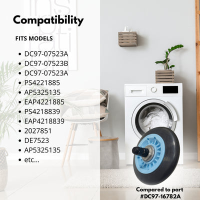 Nispira Dryer Drum Roller Assembly for Samsung DC97-16782A DC97-07523A, DC97-07523B, PS4221885, AP53251352