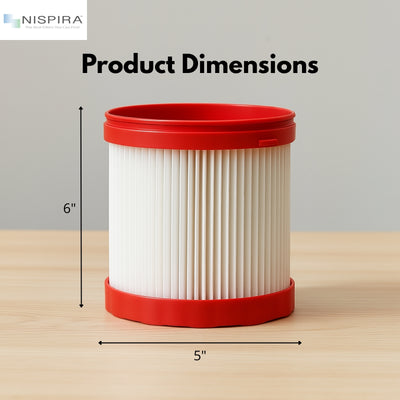 Nispira VF320H HEPA Vacuum Filter for BOSCH 18V 2.6-Gallon Wet/Dry Vacuum Cleaner GAS18V-3/GAS18V-10L