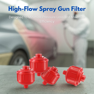 Nispira Disposable Mini Air & Water Spray Gun Filters High-Flow Whirlwind Air Line Filters with Standard 1/4-Inch Threads Compatible with Most Spray Guns & Air Tools