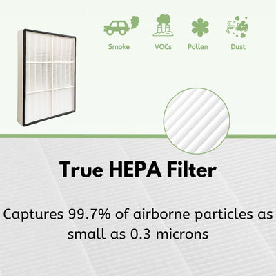 Nispira True HEPA Filter + Pre-Carbon Filters for Whirlpool Whispure Air Purifier AP150, AP250, AP25030K, APR25530L, APR25130L, 1183051K