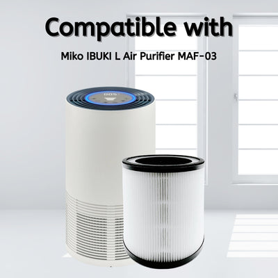 Nispira MAF-03 3-in-1 True HEPA Filter Replacement Compatible with Miko Ibuki L Air Purifier