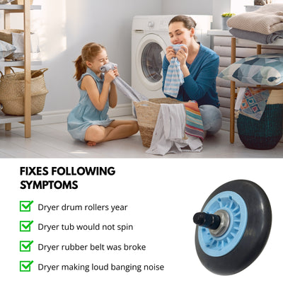 Nispira Dryer Drum Roller Assembly for Samsung DC97-16782A DC97-07523A, DC97-07523B, PS4221885, AP53251352