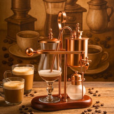 Vintage Belgian Balance Coffee Brewer Royal Balance  Siphon Coffee Maker - Copper
