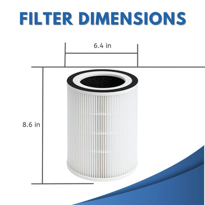 Nispira 3-in-1 True HEPA Activated Carbon Replacement Filter Compatible with Sensibo Pure Air Purifier